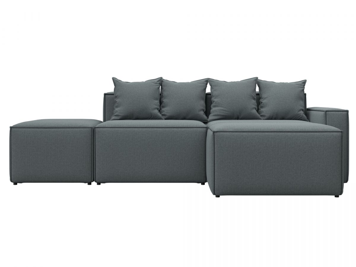 129785 Диван угловой модульный Лига-063 угол правый | рогожка | амур 07 серый