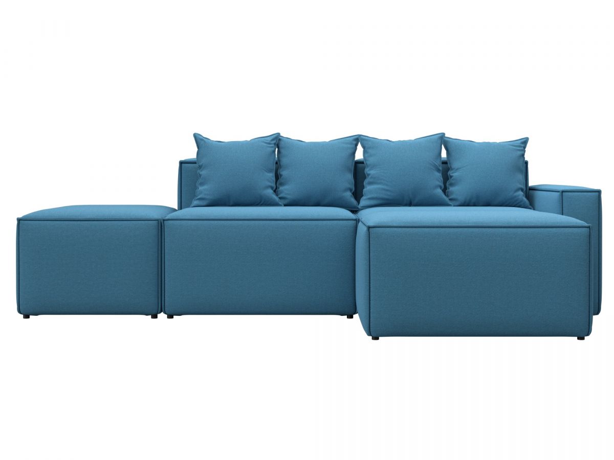 129786 Диван угловой модульный Лига-063 угол правый | рогожка | амур 10 голубой