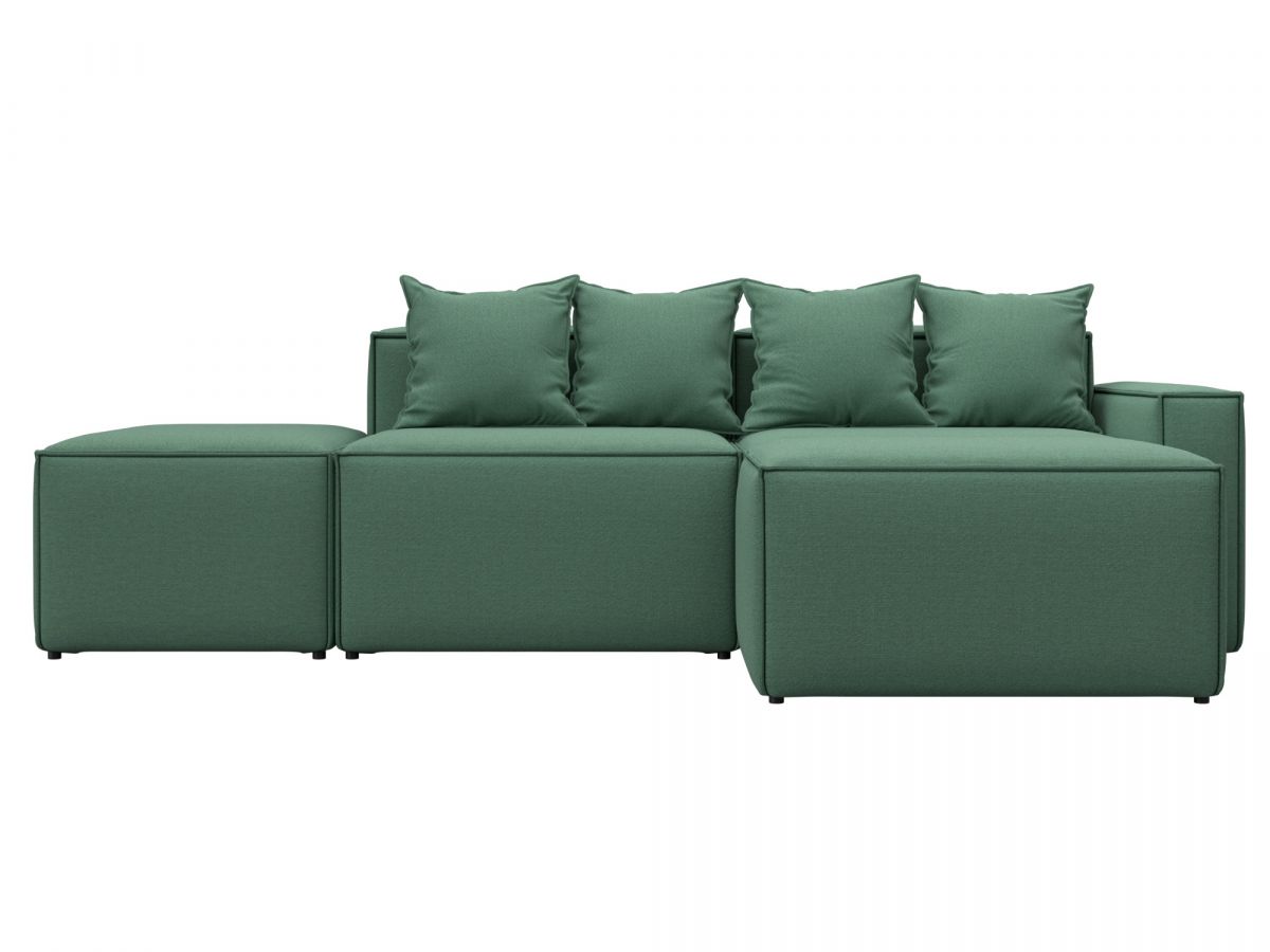 129787 Диван угловой модульный Лига-063 угол правый | рогожка | амур 11 зеленый