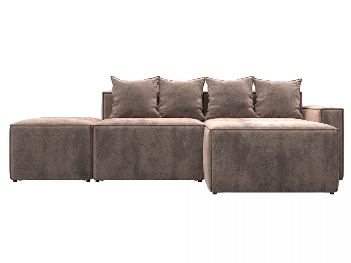 129793 Диван угловой модульный Лига-063 угол правый | велюр | tower 05 бежевый