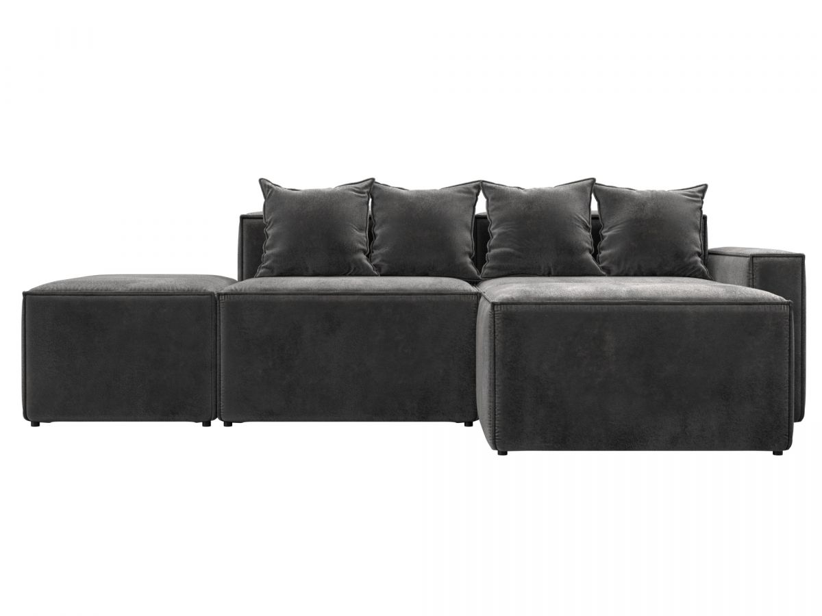 129795 Диван угловой модульный Лига-063 угол правый | велюр | tower 10 серый