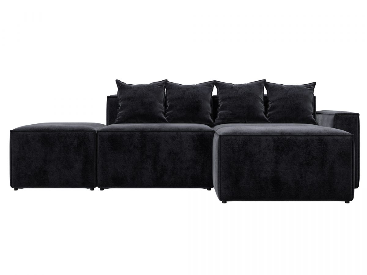 129796 Диван угловой модульный Лига-063 угол правый | велюр | tower 11 темно-серый