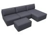 130071 Диван угловой модульный с пуфом Лига-060 НПБ Лонг угол универсальный | экокожа | grifon 15 серый - 10