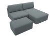 129700 Диван угловой модульный с пуфом Лига-060 НПБ угол универсальный | рогожка | амур 07 серый - 5