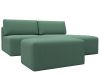 129702 Диван угловой модульный с пуфом Лига-060 НПБ угол универсальный | рогожка | амур 11 зеленый - 2