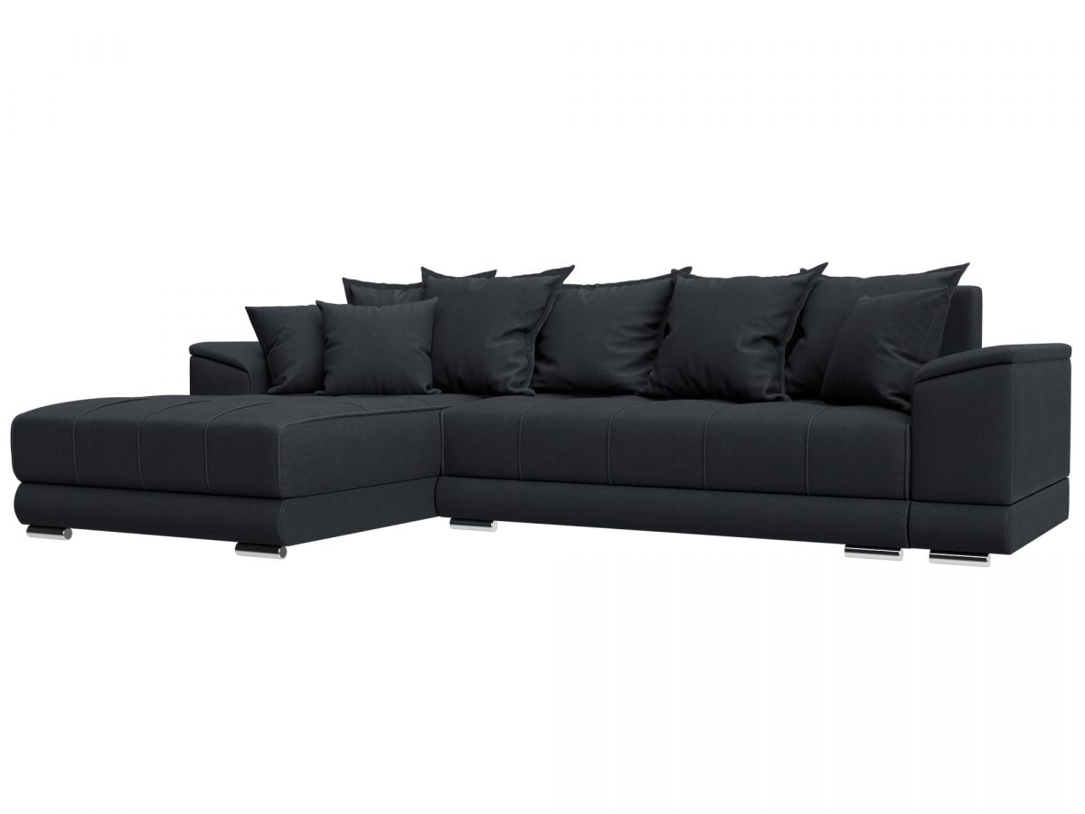 128209L Диван угловой НордСтар левый угол | замша | joly 16 темно-серый