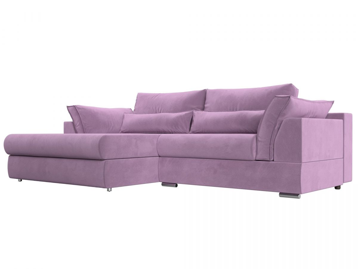 115413L Диван угловой Пекин угол левый | микровельвет | сиреневый