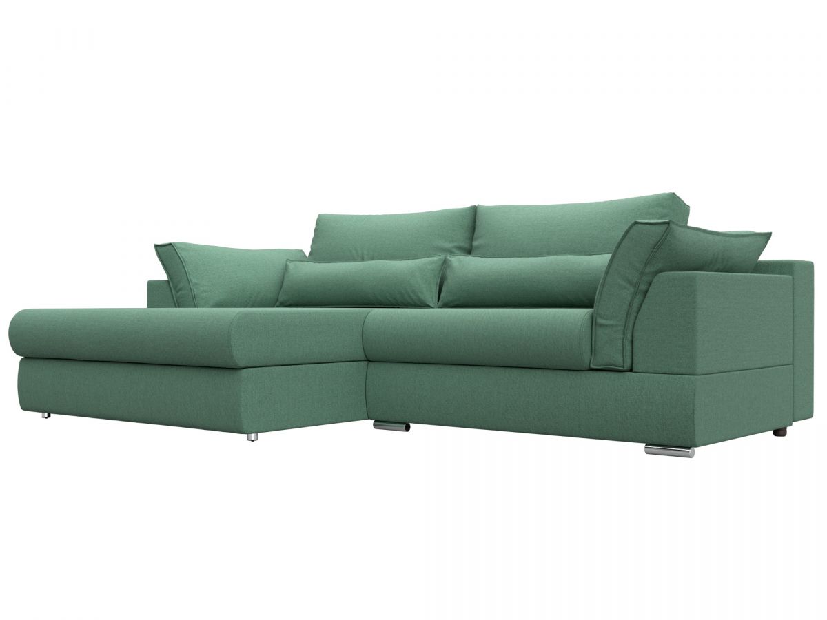123513L Диван угловой Пекин угол левый | рогожка | амур зеленый