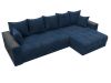 128600 Диван угловой с декором и полкой Лига-050 НПБ | велюр | brut 11 синий - 5