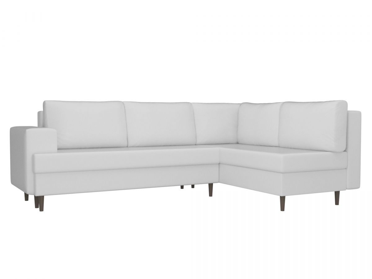 100855 Диван угловой Сильвана правый угол | экокожа | белый