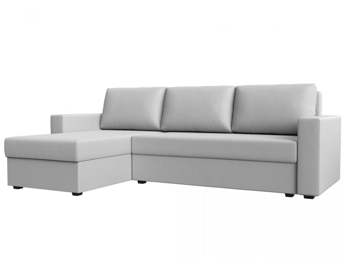 117145L Диван угловой Траумберг Лайт левый угол | экокожа | белый