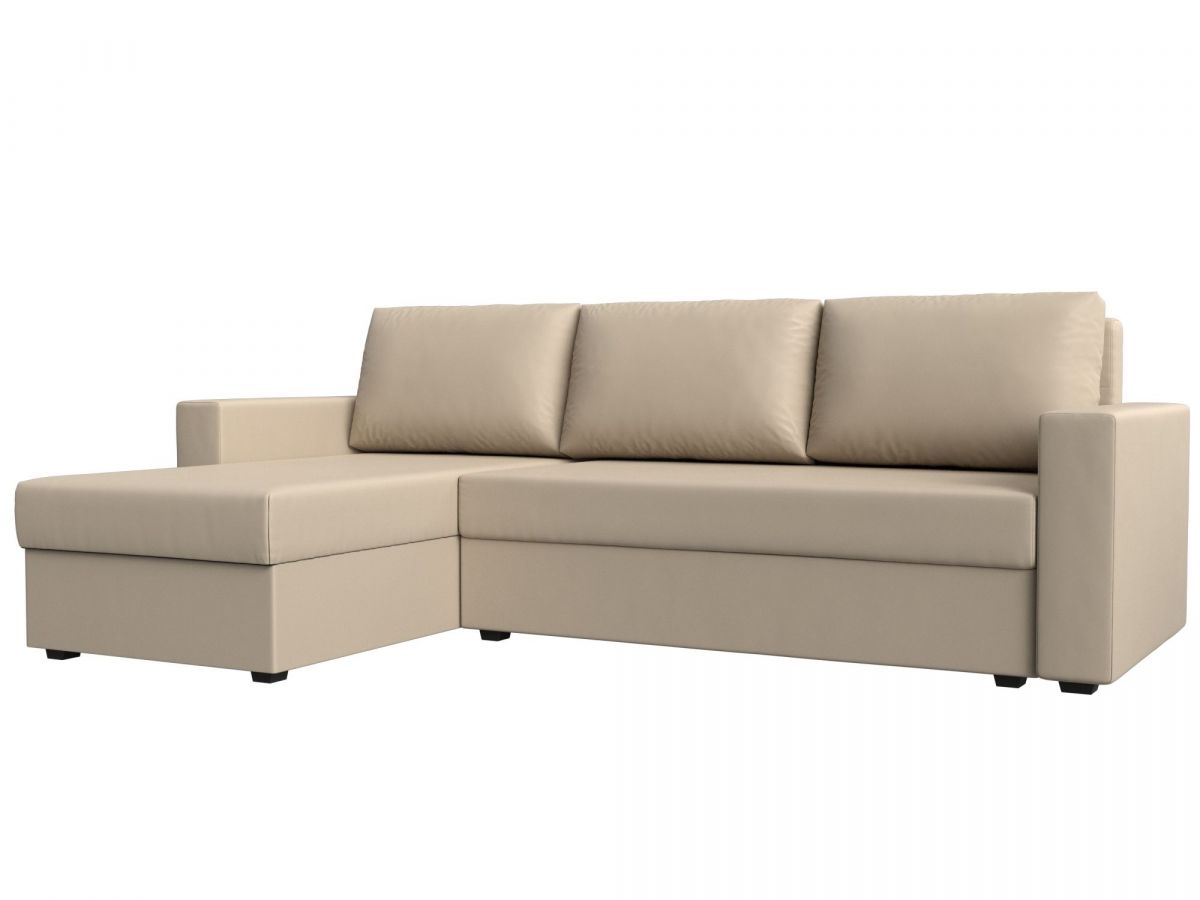 117146L Диван угловой Траумберг Лайт левый угол | экокожа | бежевый