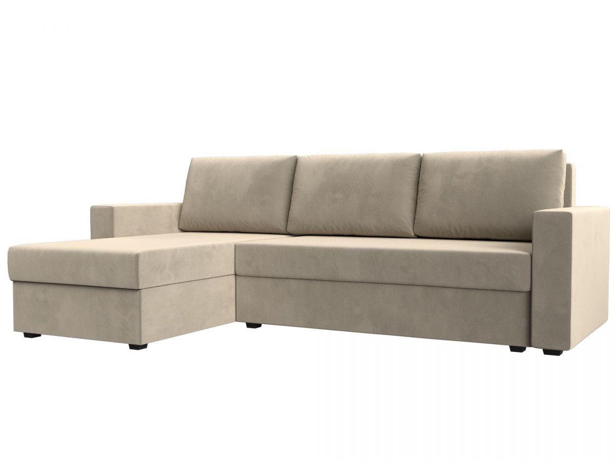 117130L Диван угловой Траумберг Лайт левый угол | микровельвет | бежевый