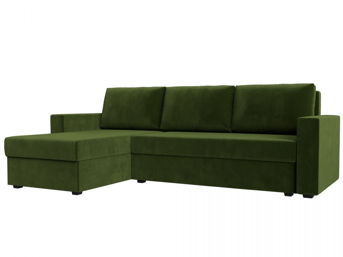 117129L Диван угловой Траумберг Лайт левый угол | микровельвет | зеленый