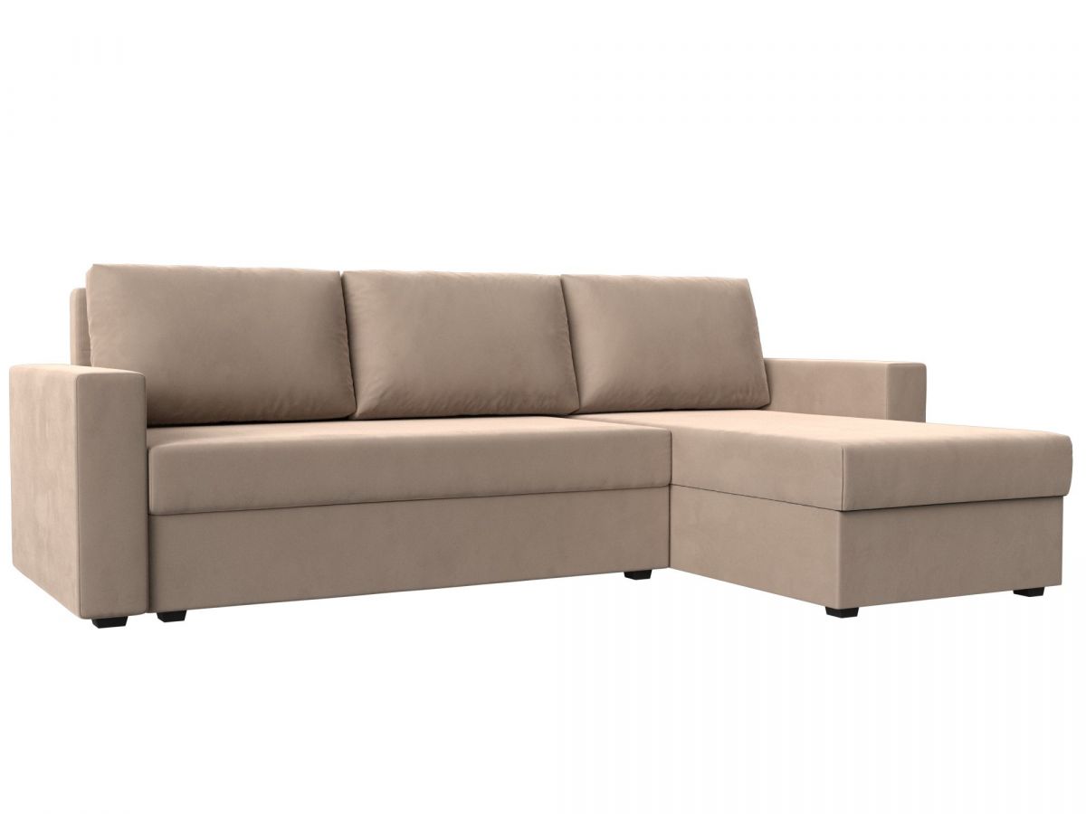 117151 Диван угловой Траумберг Лайт правый угол | велюр | бежевый