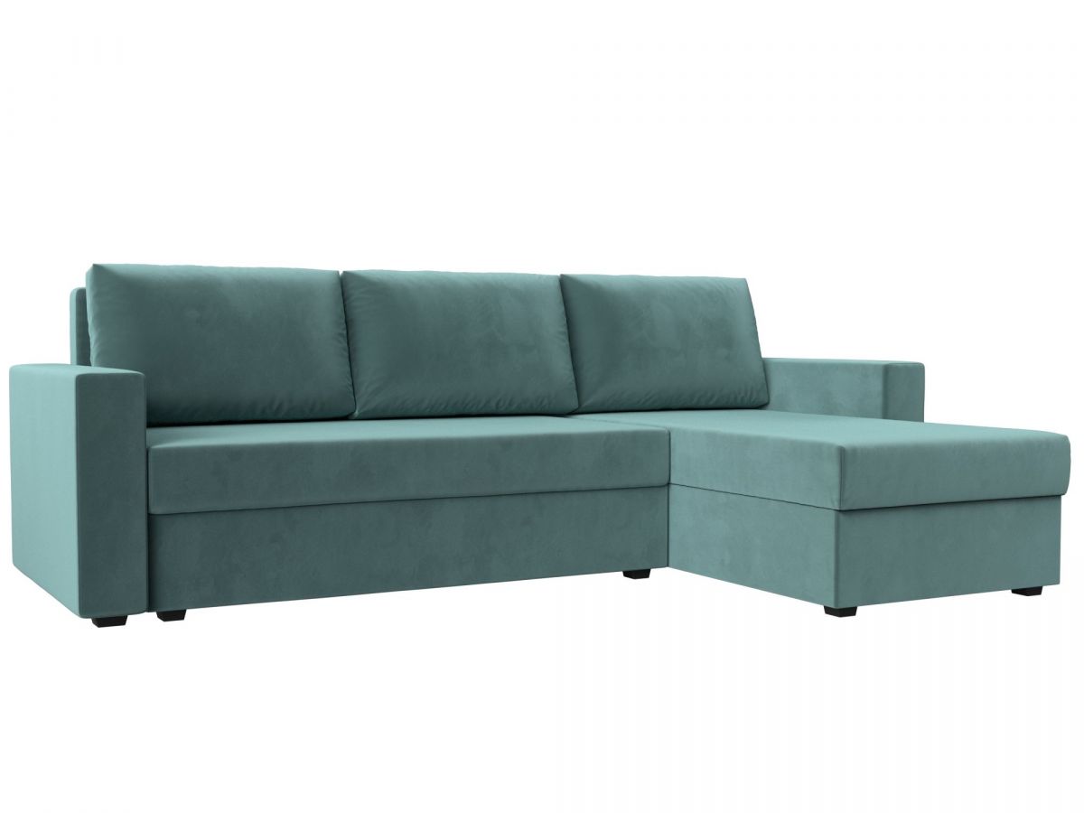 117149 Диван угловой Траумберг Лайт правый угол | велюр | бирюзовый