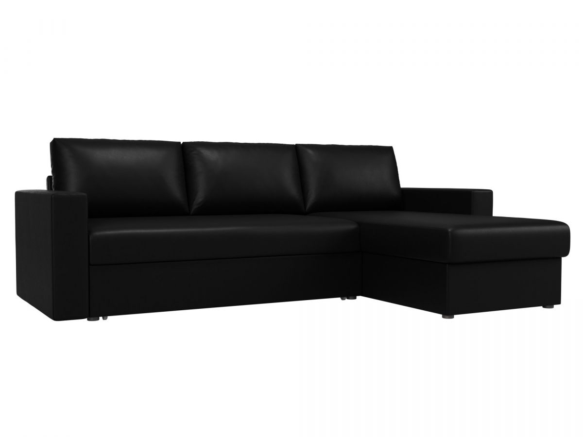 108696 Диван угловой Траумберг правый угол | экокожа | черный