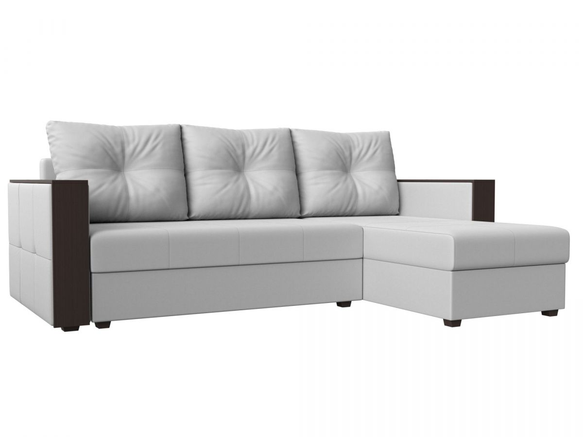 117767 Диван угловой Валенсия Лайт правый угол | экокожа | белый