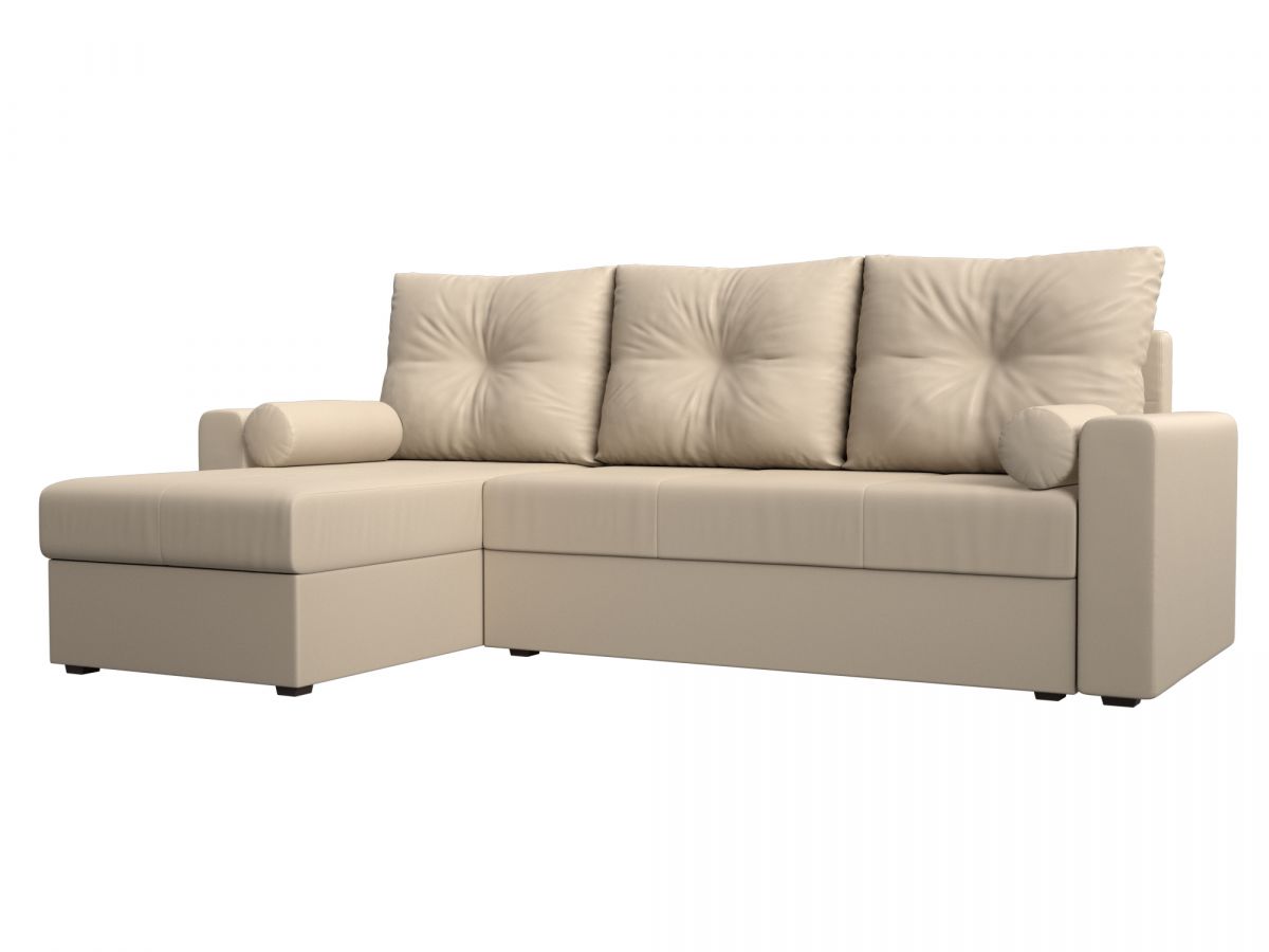 114076L Диван угловой Верона Лайт левый угол | экокожа | бежевый