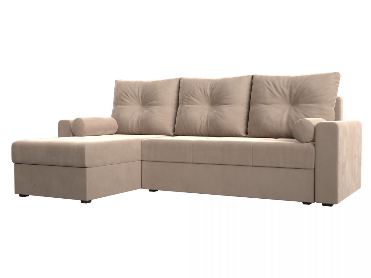 114054L Диван угловой Верона Лайт левый угол | велюр | бежевый