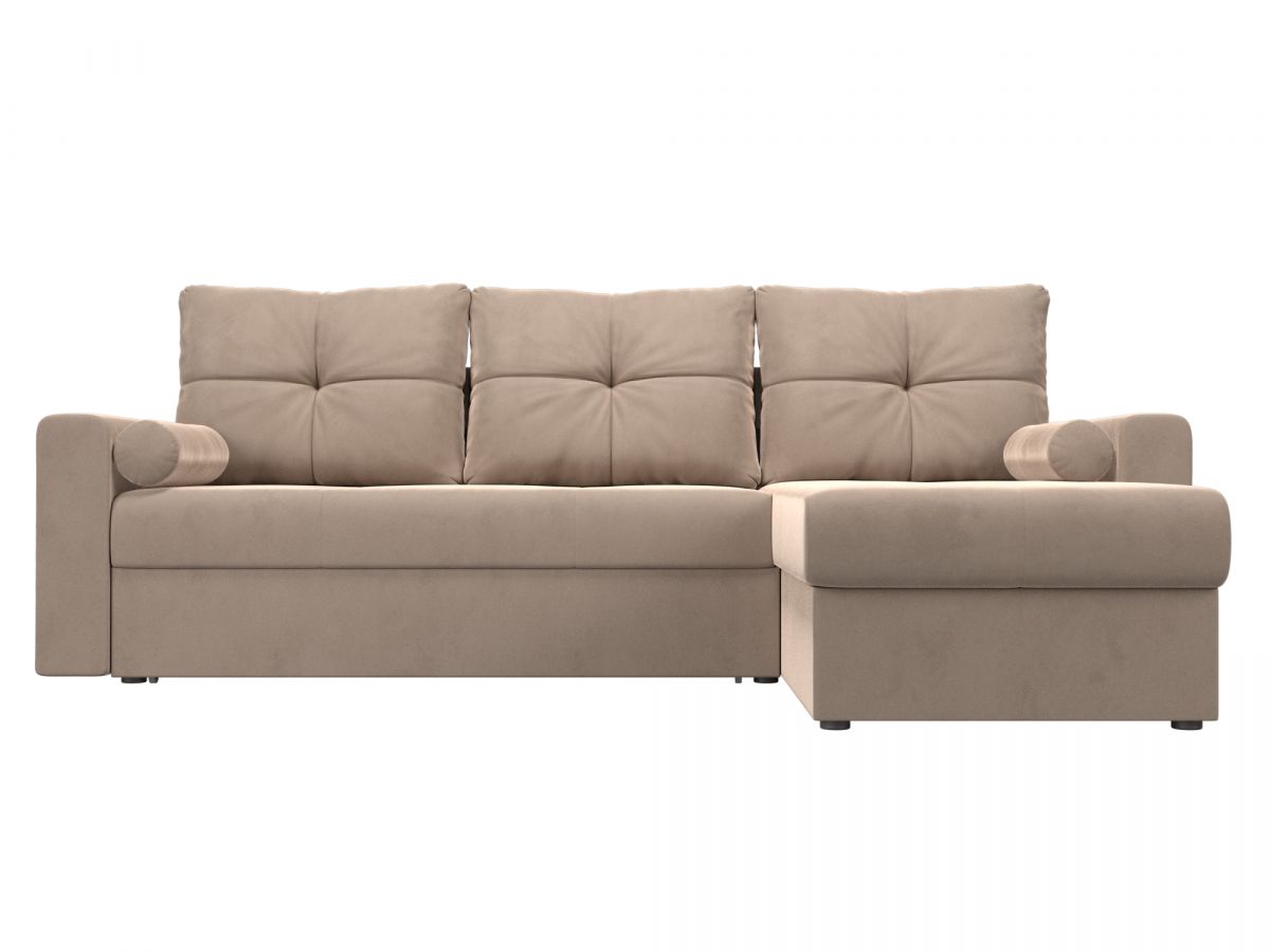 103120 Диван угловой Верона правый угол | велюр | бежевый