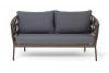 "Диего" диван 2-местный плетеный из роупа, каркас алюминий коричневый (RAL8016) муар, роуп коричневы - 2