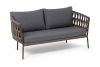 "Диего" диван 2-местный плетеный из роупа, каркас алюминий коричневый (RAL8016) муар, роуп коричневы - 3