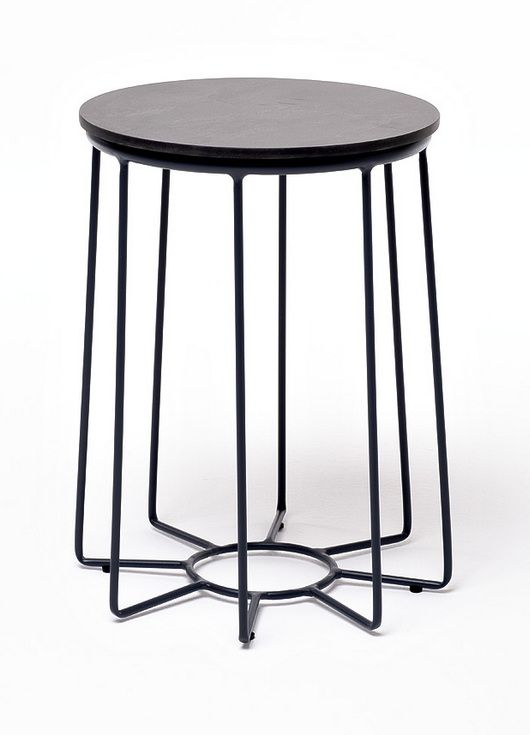 "Эквадор" журнальный стол из HPL круглый Ø40 H55, каркас из алюминия темно-серый (RAL 7024) муар, цв