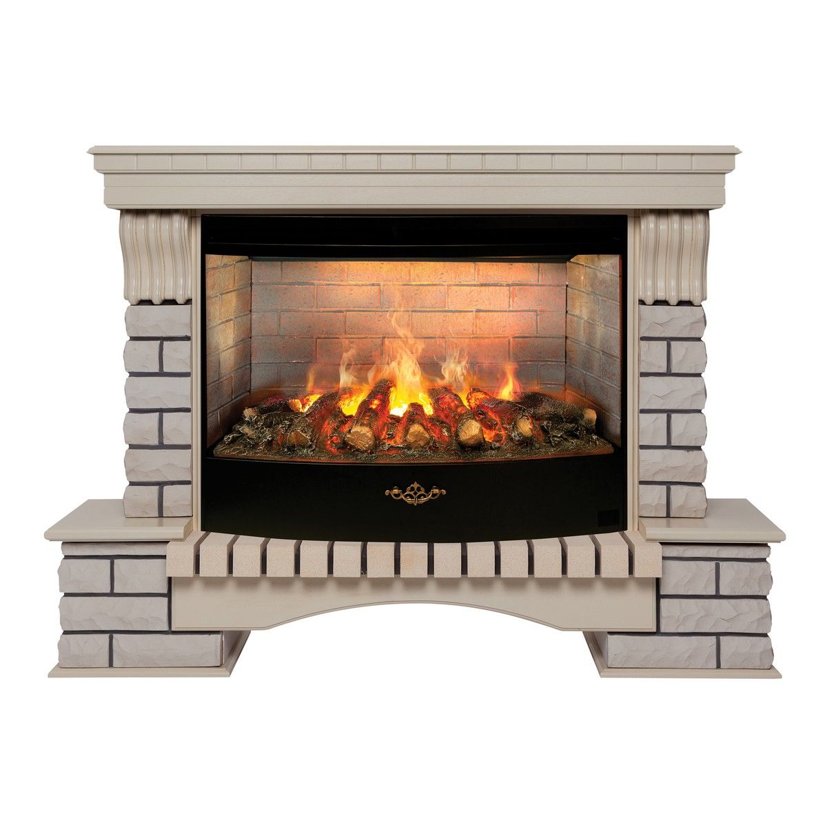 Электрокамин Country 33-33W WT с очагом 3D Firestar 33