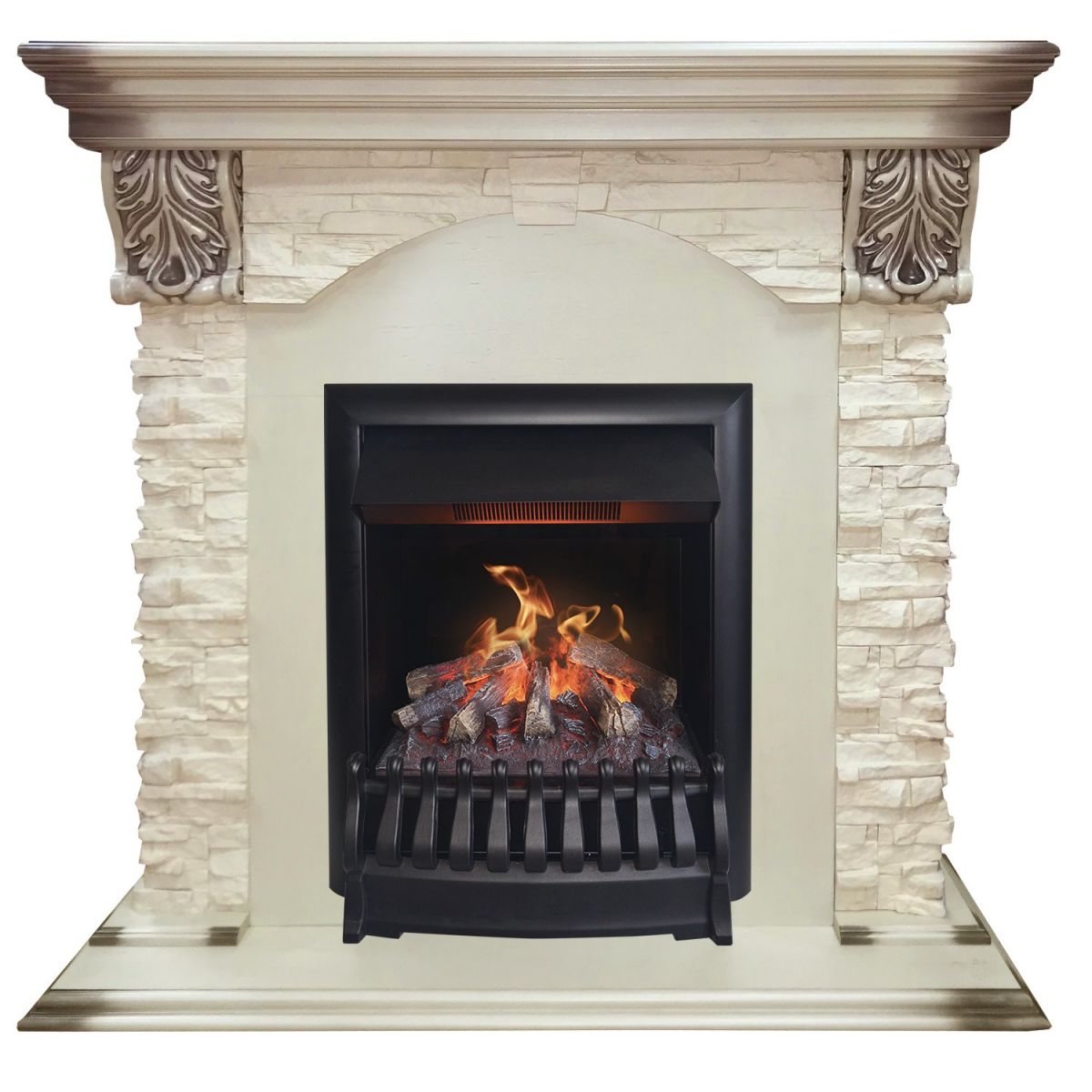 Электрокамин Dublin Lux WT с очагом 3D Oregan