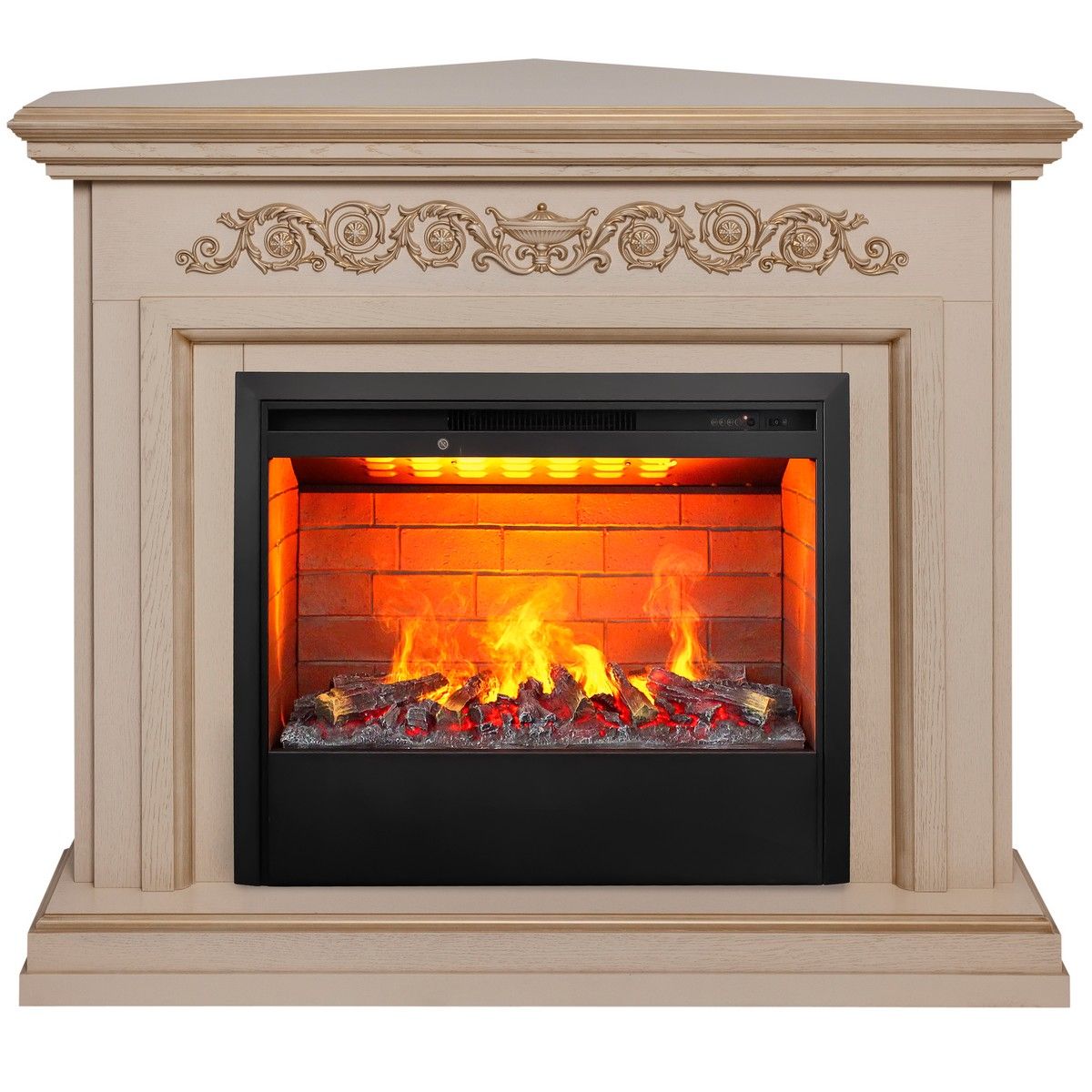 Электрокамин Leticia Corner 26 WT-619G с очагом 3D Helios 26