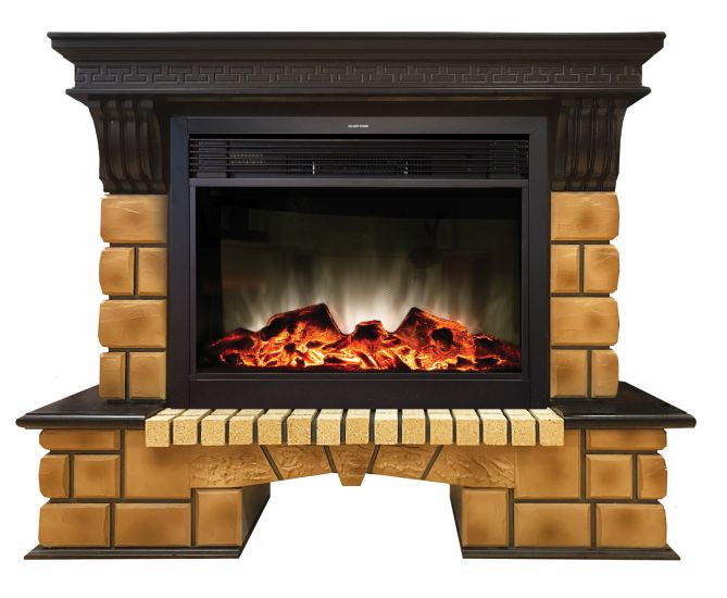 171334 Камин Real Flame Stone Brick 26 AO с Moonblaze Lux BL S