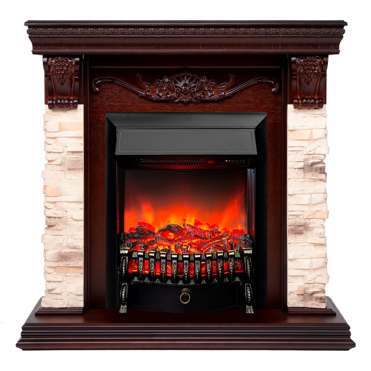 Электрокамин RealFlame Patricia NT с Fobos s Lux BL, звук потрескивания дров, пульт ДУ