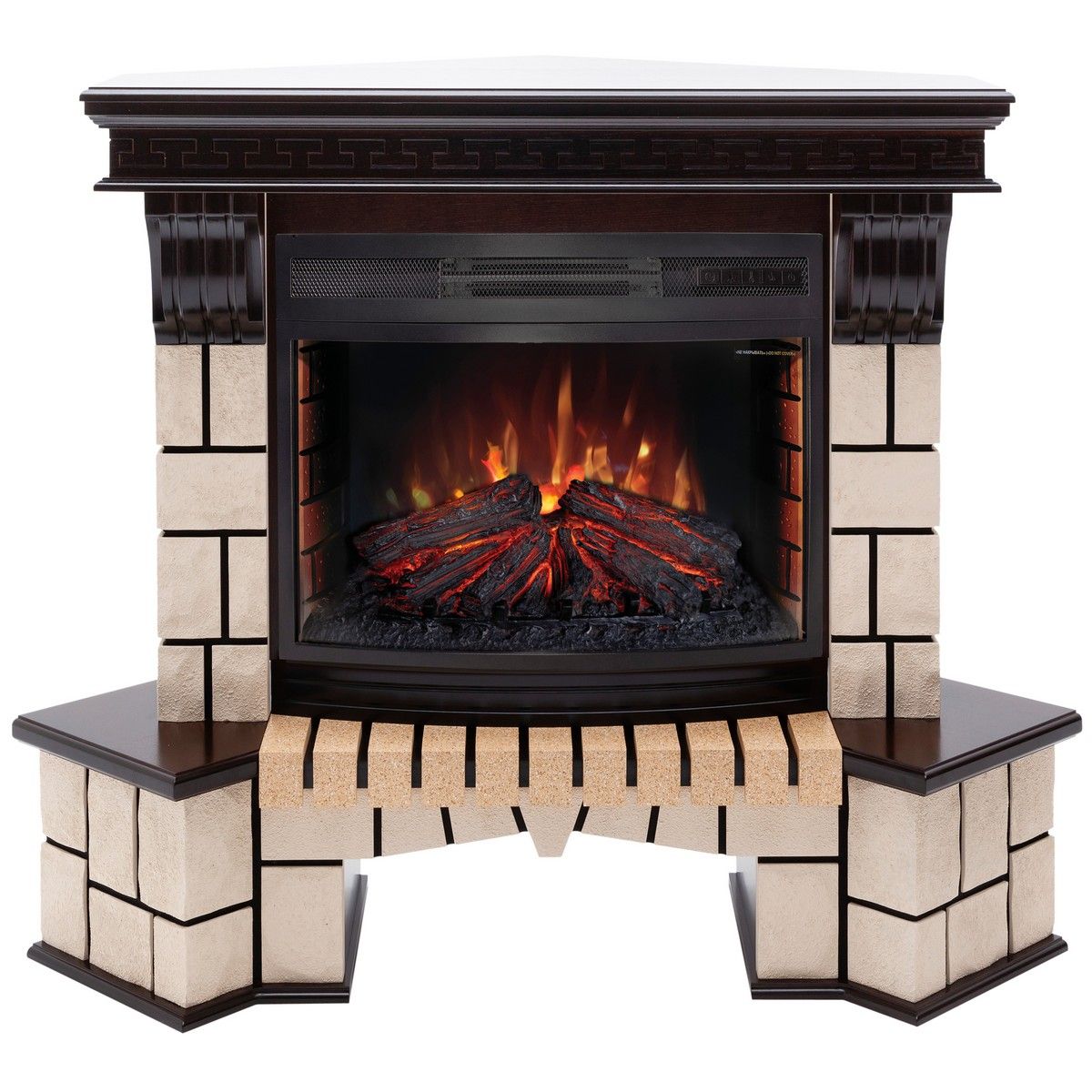 Электрокамин RealFlame Stone Coner 25-25,5 AO с очагом firefield 25