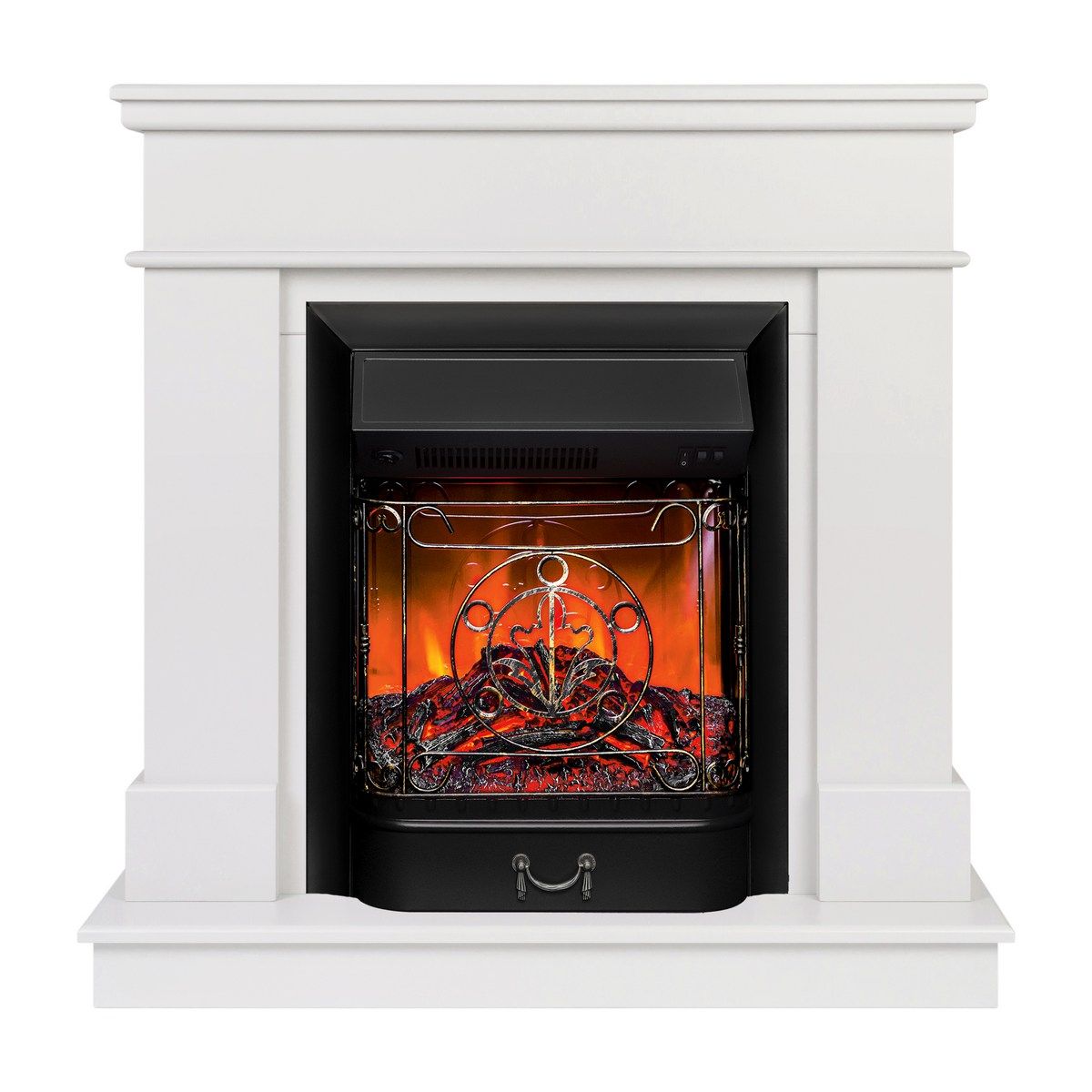 Электрокамин Selena STD WT с очагом Majestic Lux Black