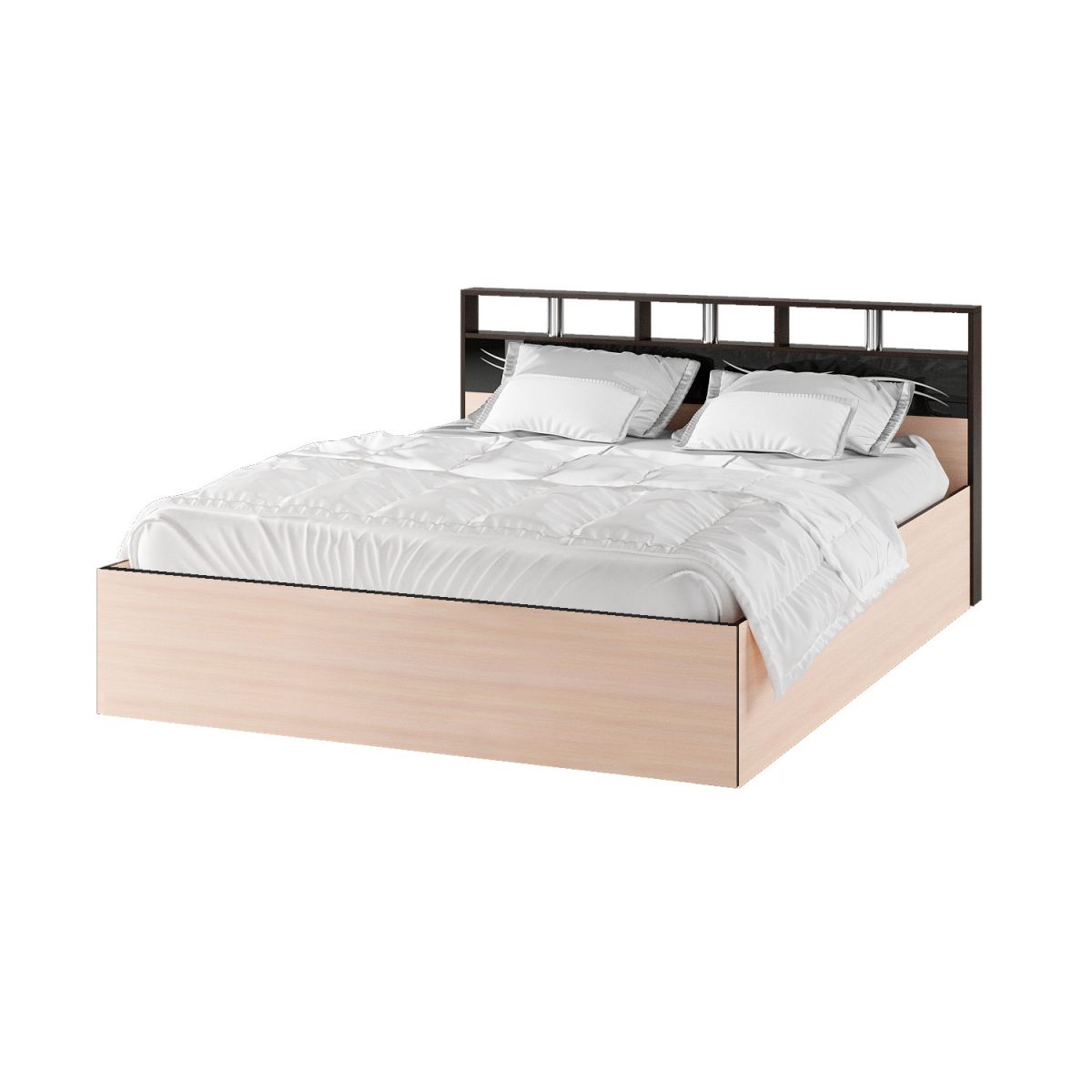 Эрика корпус кровати (1,6м) венге-дуб молочный