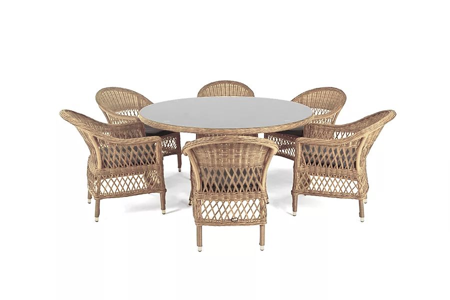 "Эспрессо–150 S" обеденная группа плетеная, цвет соломенный