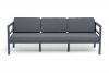"Эстелья" диван 3-местный, каркас алюминий темно-серый (RAL7024) муар, ткань темно-серая 027 - 3