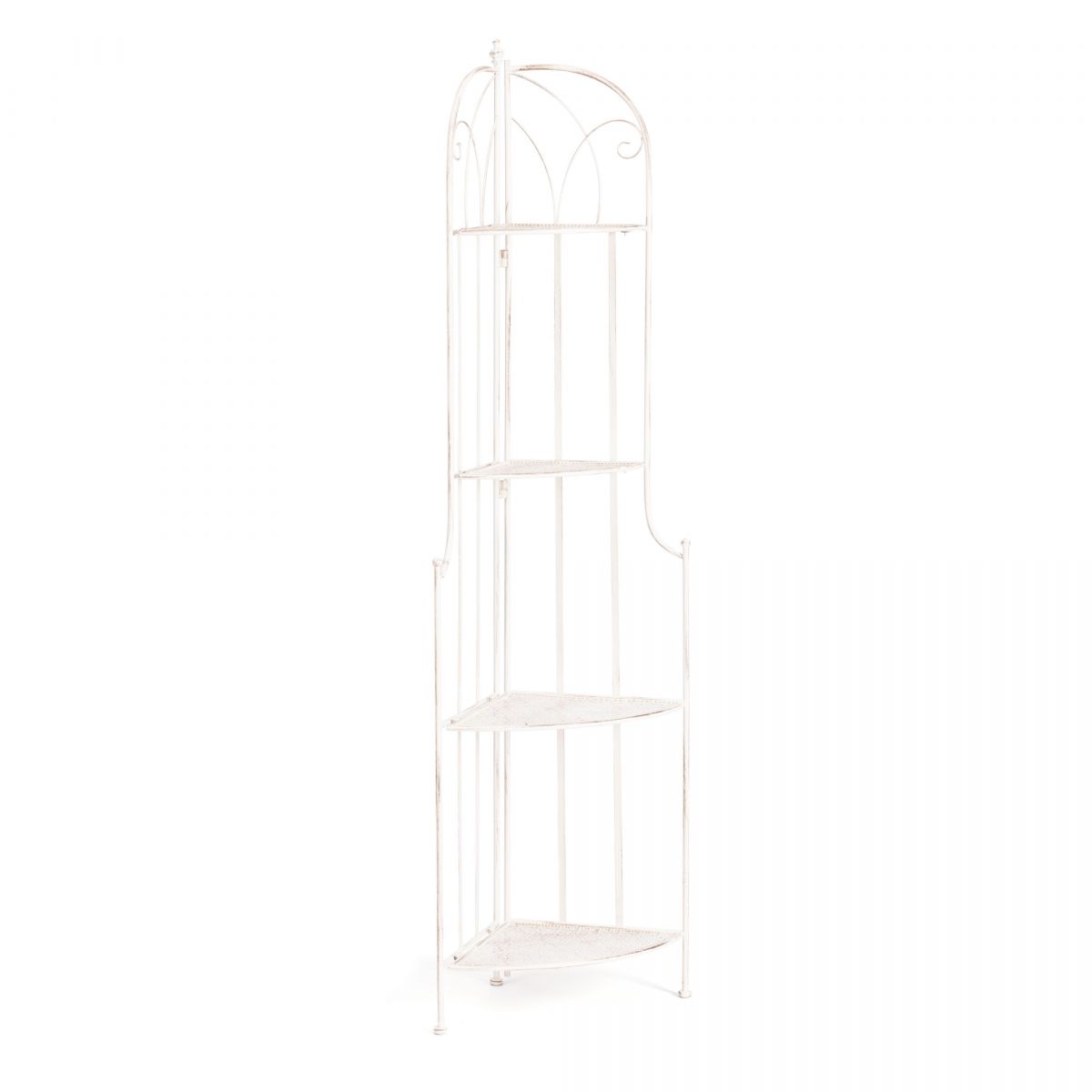 Этажерка угловая Secret De Maison Nicole (PL08-10338) стальной сплав, античный белый, 48х33х159 см