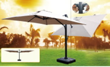 "Фабриано" зонт двухкупольный 3x3м на алюминиевой опоре, тент темно-серый