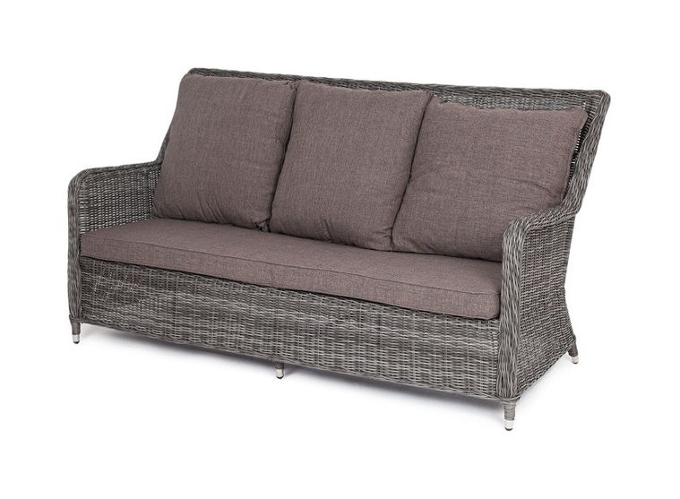 "Гляссе" диван трехместный из искусственного ротанга, цвет бежевый