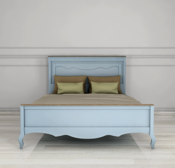 Голубая двуспальная кровать "Leontina" 160*200