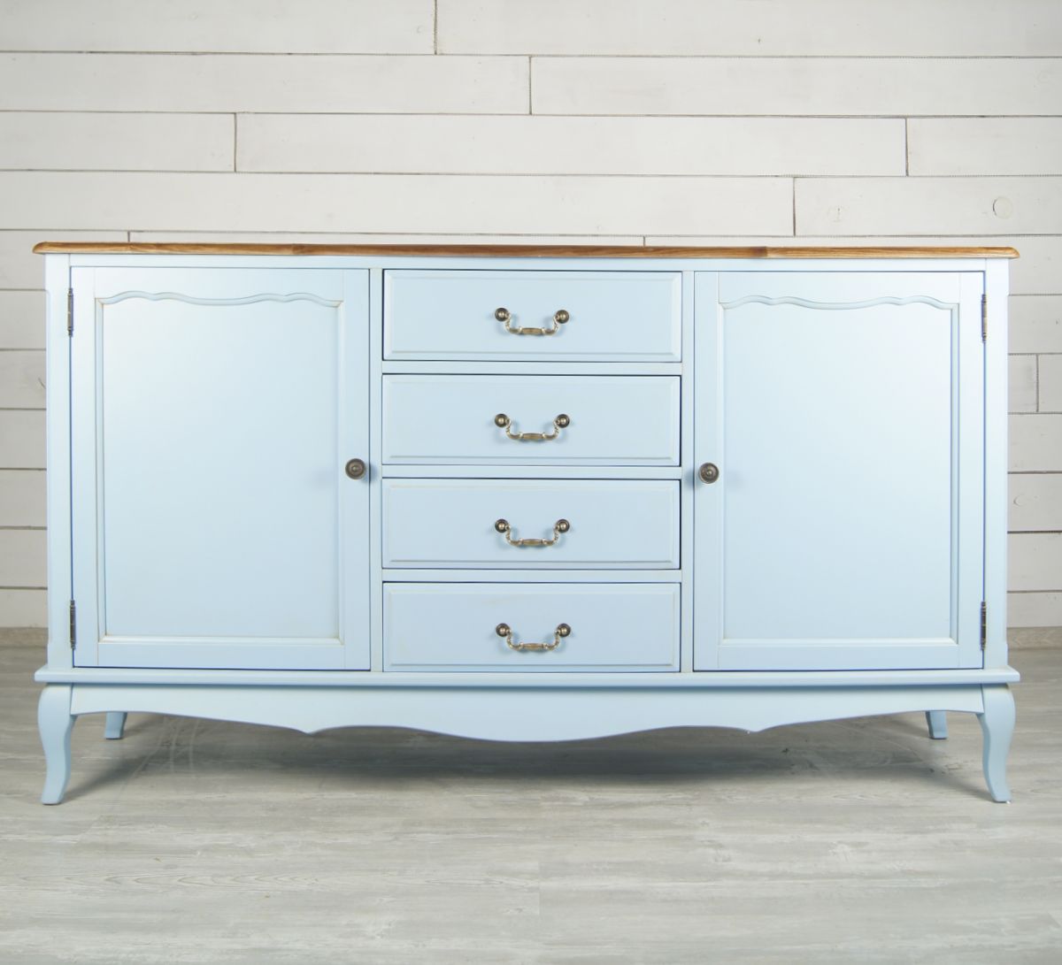 Голубой комод Leontina с дверками и ящиками