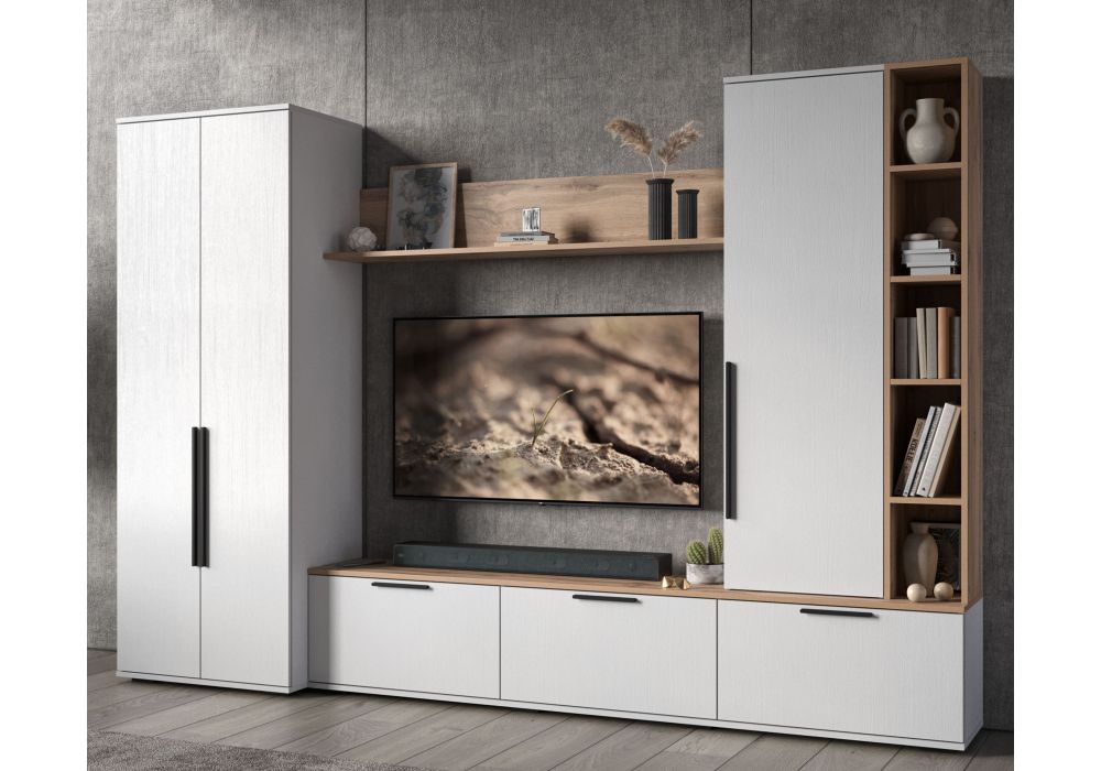 Готовая гостиная Филеста белый - дуб вотан комплектация 1