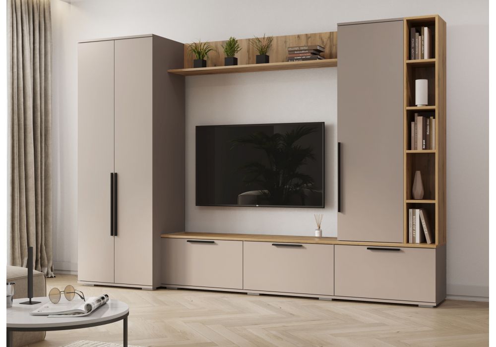 Готовая гостиная Филеста кашемир - дуб вотан комплектация 1