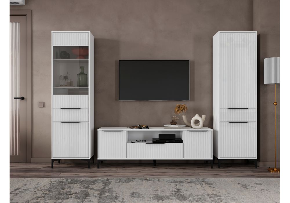 Готовая гостиная Иадама белый - белый глянец комплектация 6