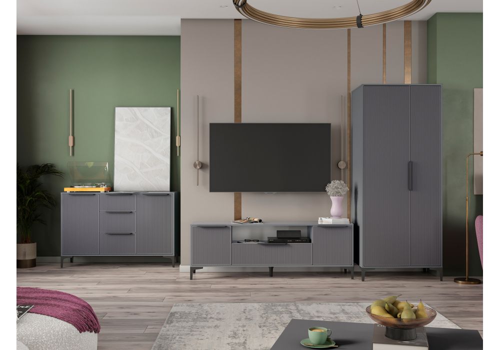 Готовая гостиная Иадама графит - графит софт комплектация 2