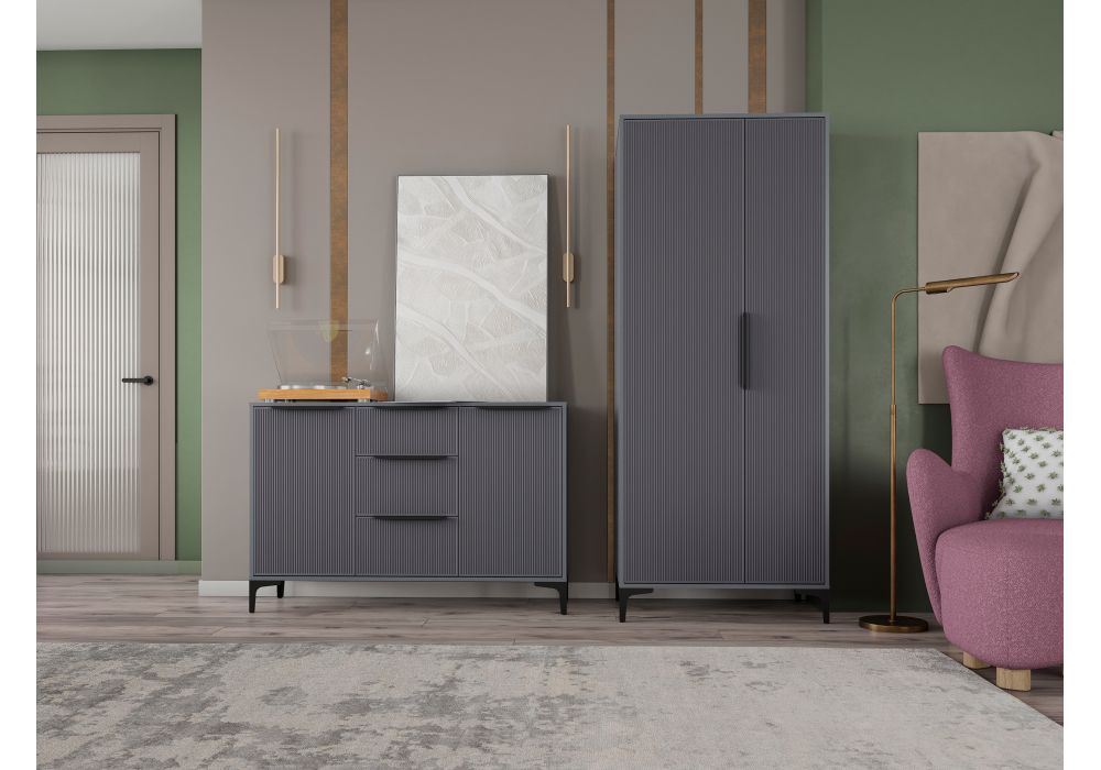 Готовая гостиная Иадама графит - графит софт комплектация 3