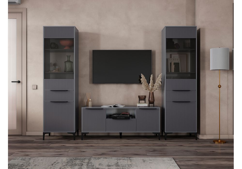 Готовая гостиная Иадама графит - графит софт комплектация 4