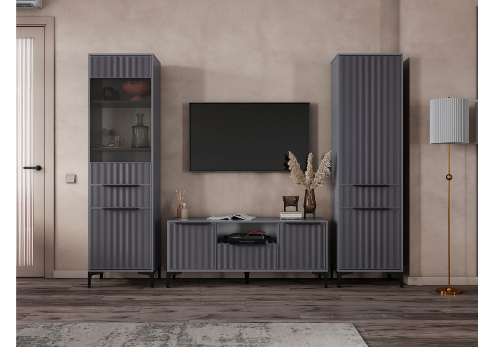 Готовая гостиная Иадама графит - графит софт комплектация 5